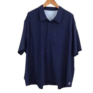 Zelos Navy Blue Men's Hybrid Performance‎ Shirt 4X Button Up